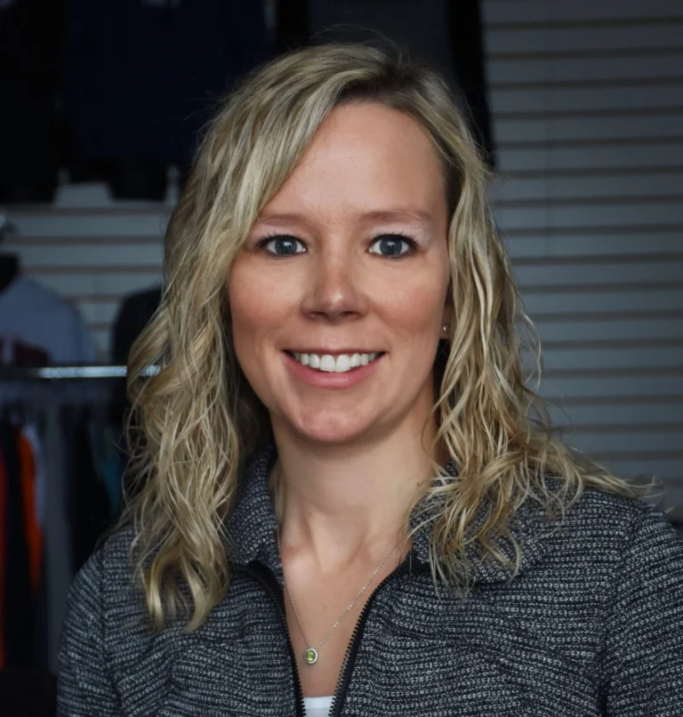 A photo of Jenna Austin, the Senior Director and Office Operations of Hotline Apparel