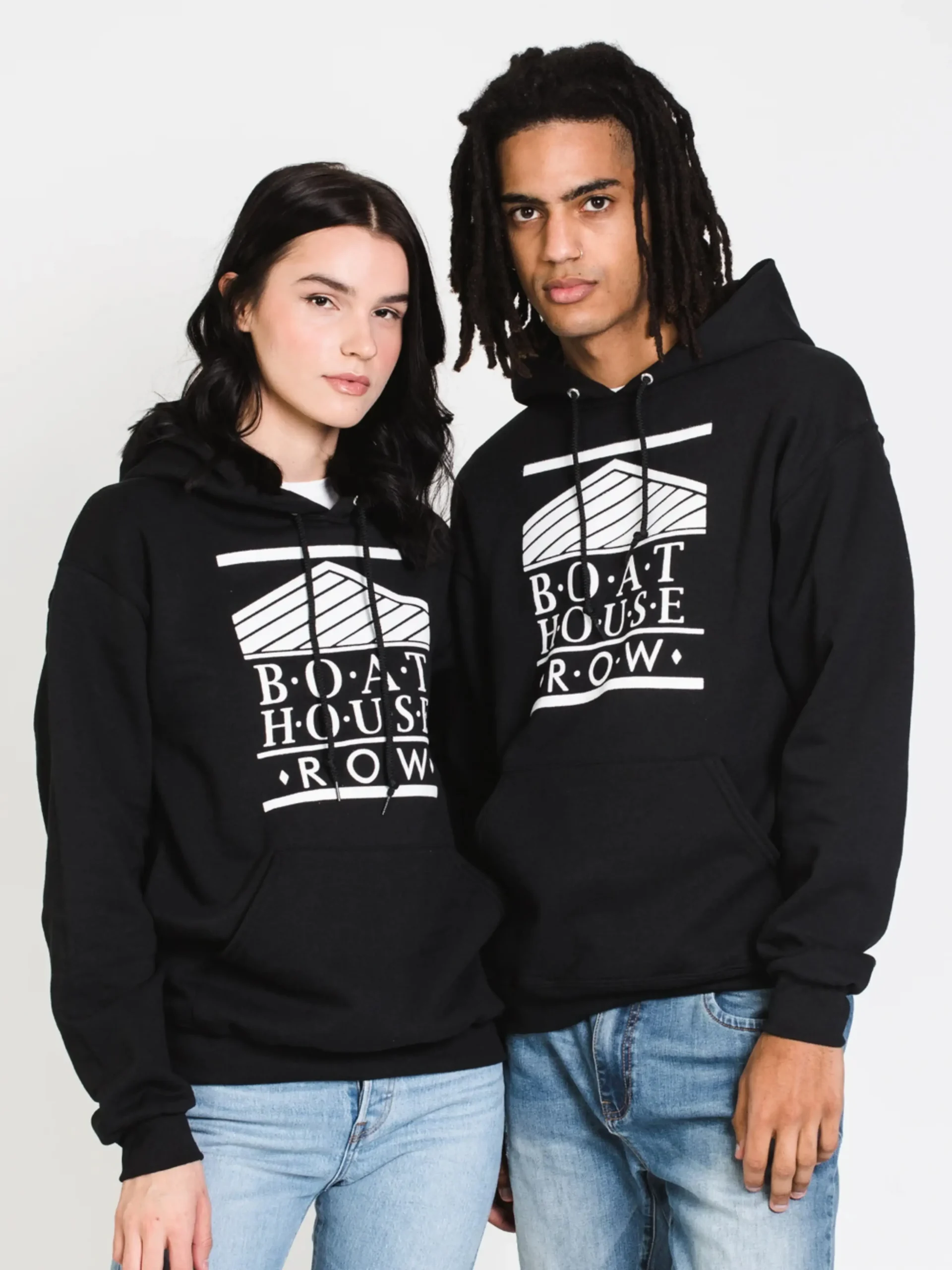 Man and woman wearing matching hoodies from custom shirts Brantford