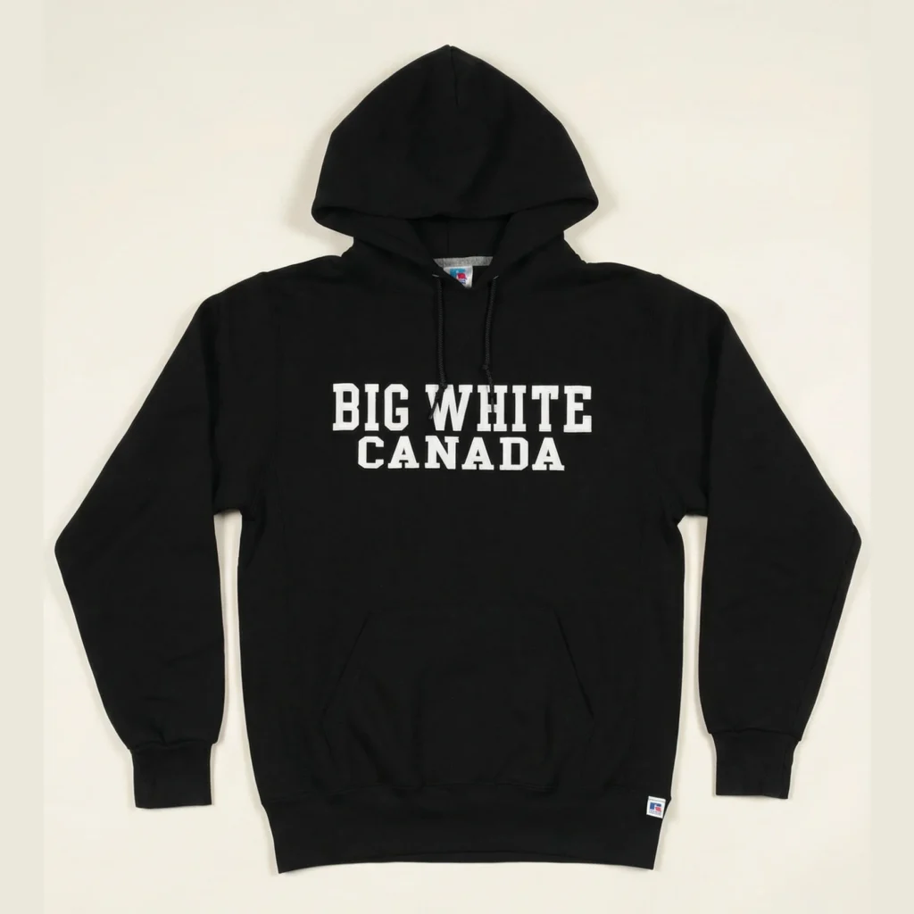 Flat-lay hoodie with wrinkles Black Sleeves extended straight outward from the shoulders